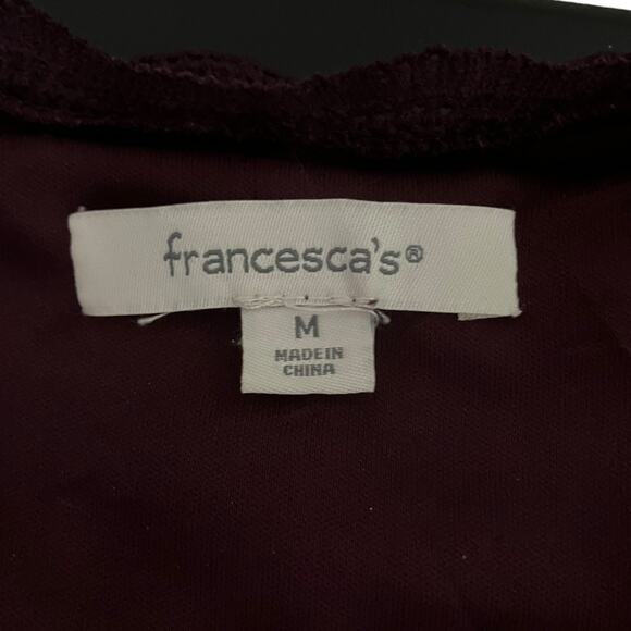 Francesca’s Purple Velvet Floral Wrap Dress Long Sleeve Size M - Picture 8 of 8